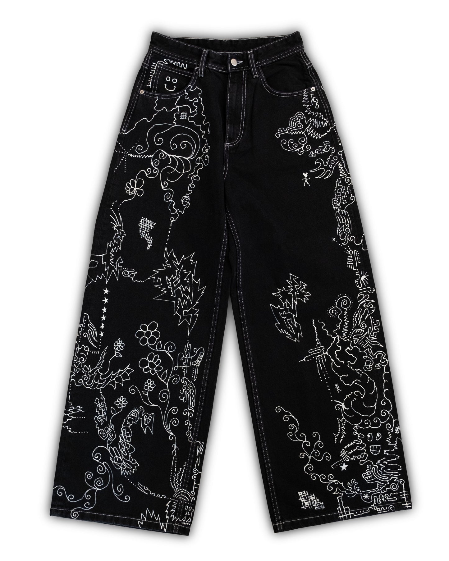Silver Lining (Hand-Painted Denim)