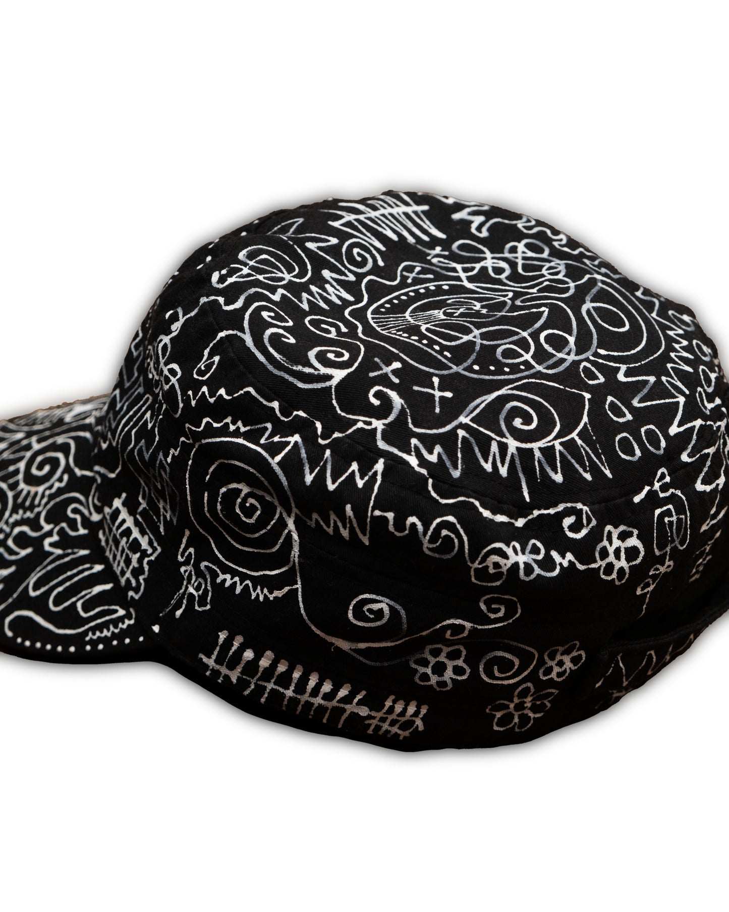 B/W Hand-Painted Cap