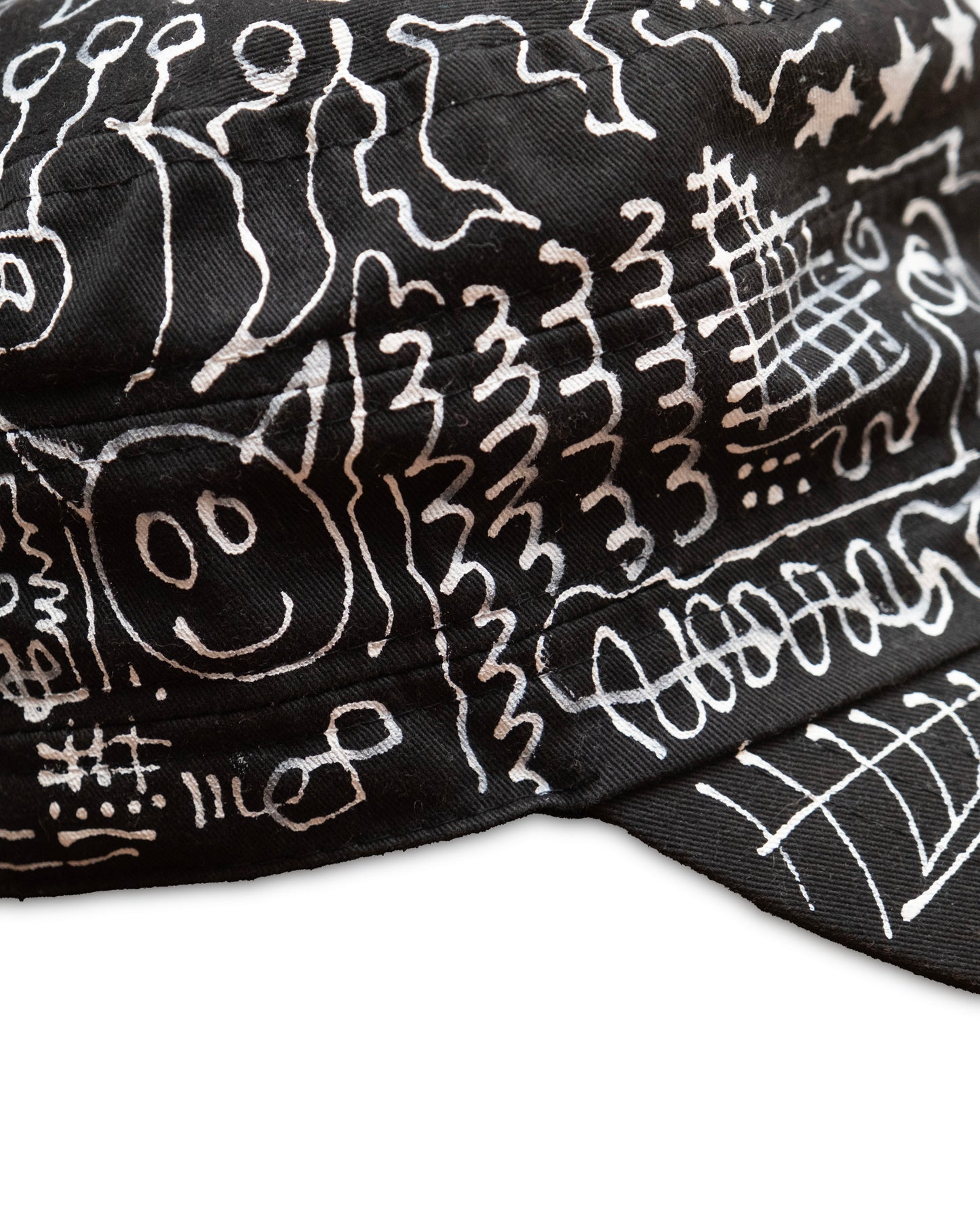 B/W Hand-Painted Cap