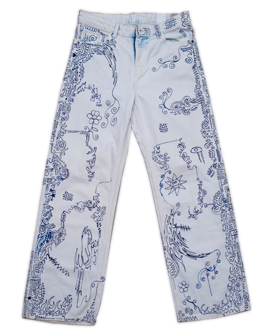 Blue Lining (Hand-Painted)