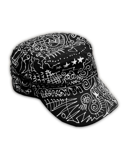 B/W Hand-Painted Cap