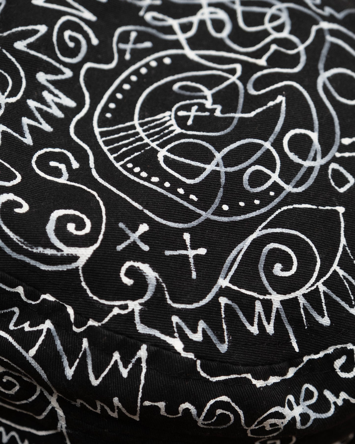 B/W Hand-Painted Cap