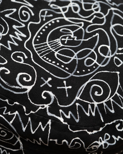 B/W Hand-Painted Cap