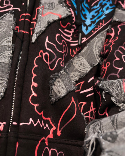 Flame Lining Hoodie (1of1) Hand-Painted