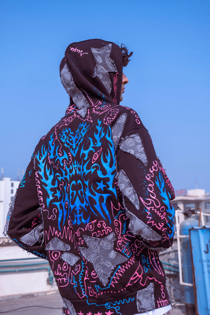 Flame Lining Hoodie (1of1) Hand-Painted