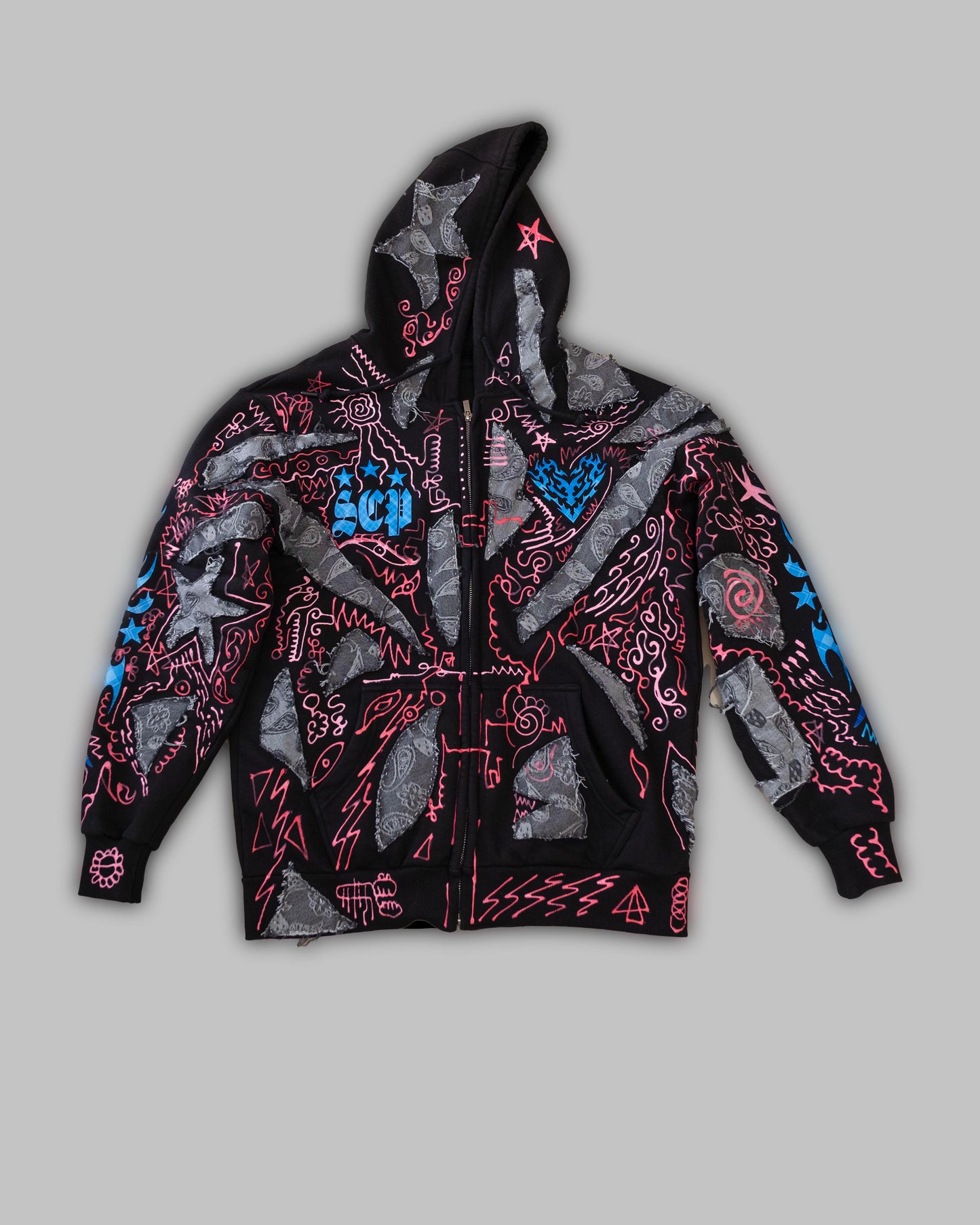Flame Lining Hoodie (1of1) Hand-Painted