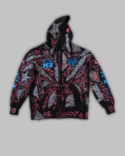 Flame Lining Hoodie (1of1) Hand-Painted