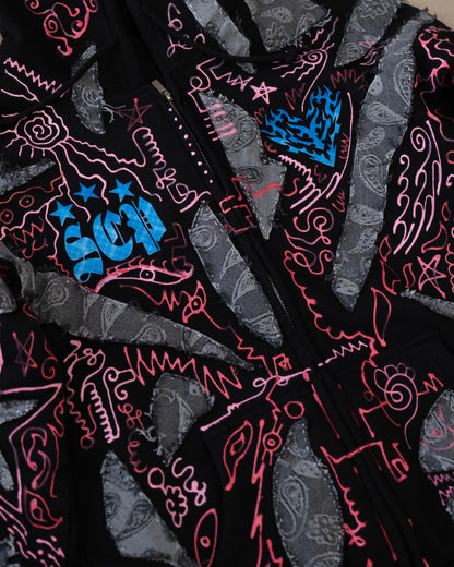 Flame Lining Hoodie (1of1) Hand-Painted