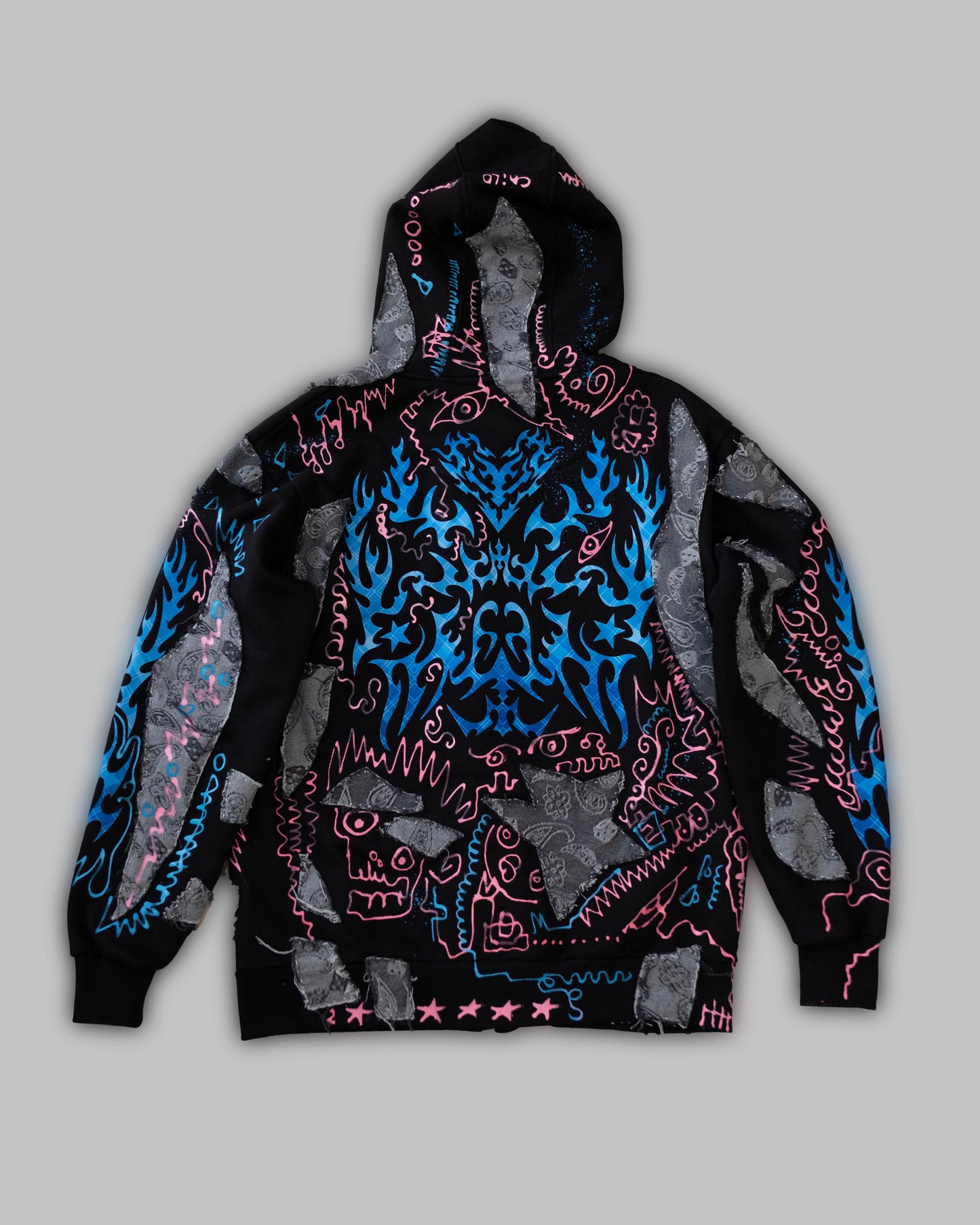 Flame Lining Hoodie (1of1) Hand-Painted