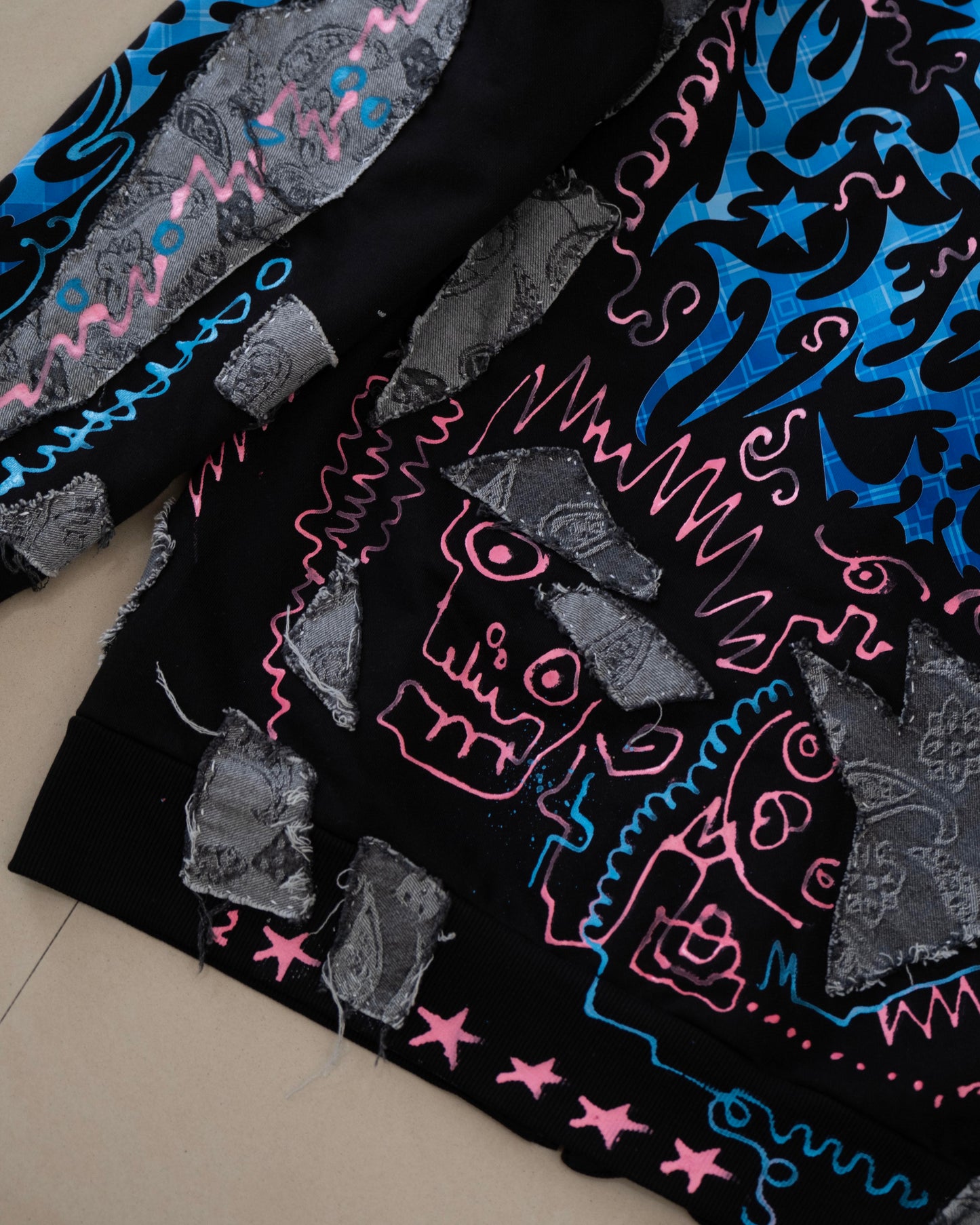 Flame Lining Hoodie (1of1) Hand-Painted