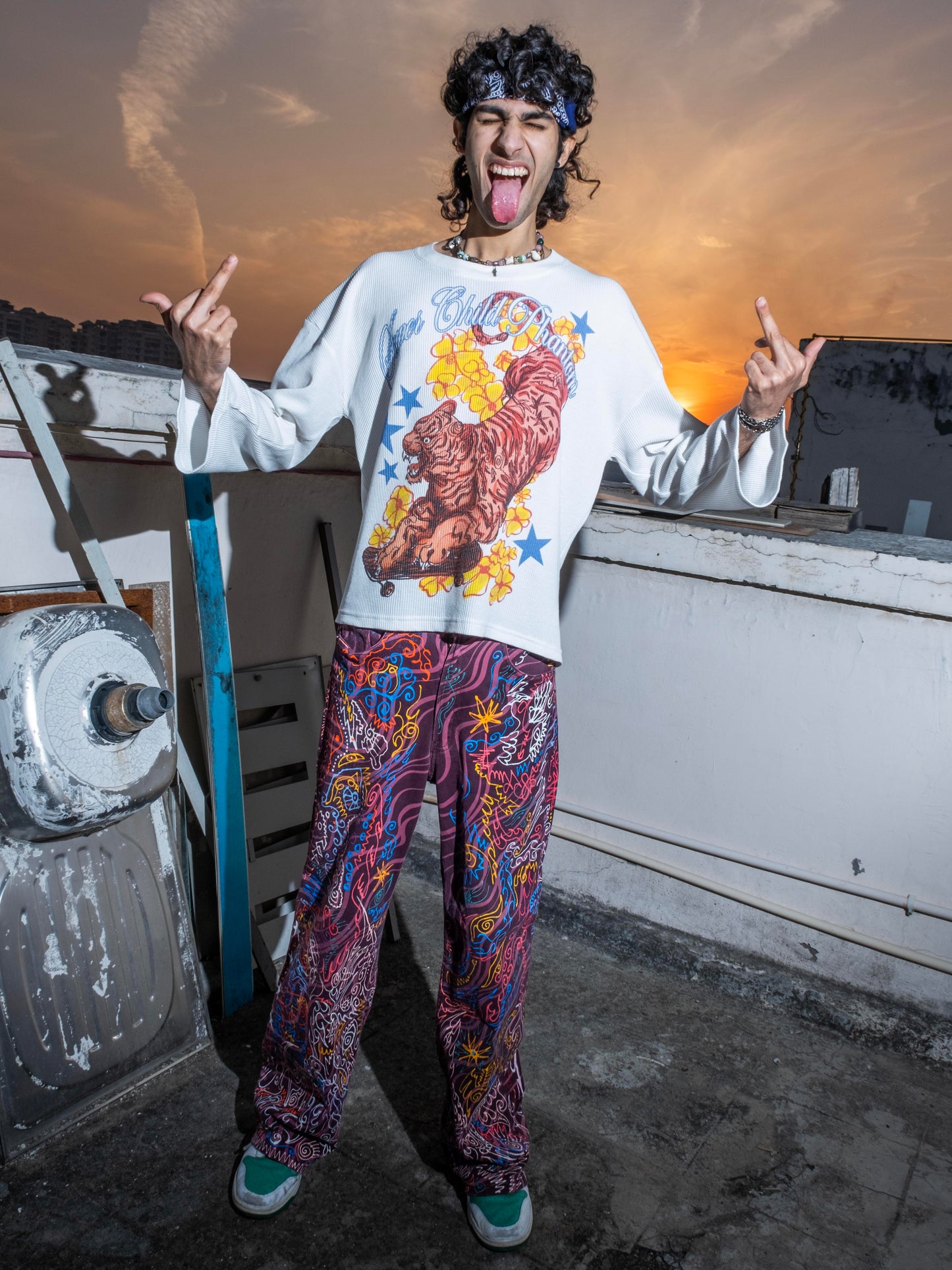 Tiger on Ice (Waffle Knit)