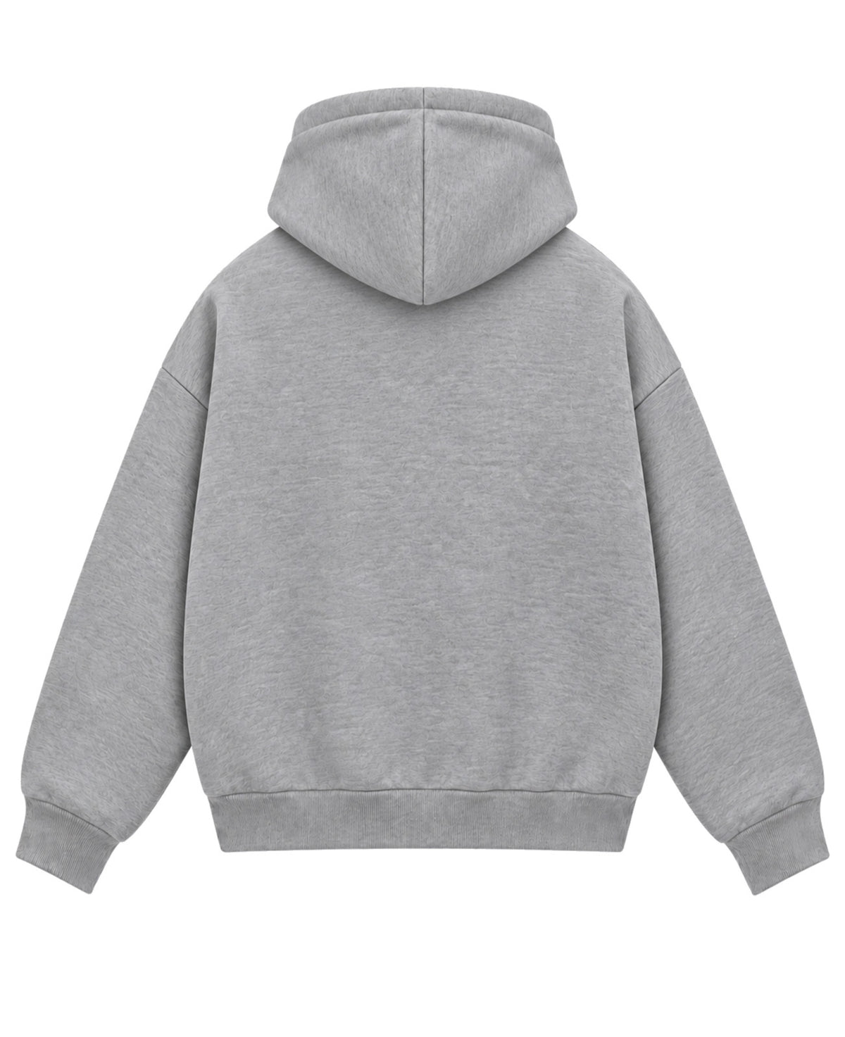 Grey Boxy Dual Zipper Hoodie Back Design
