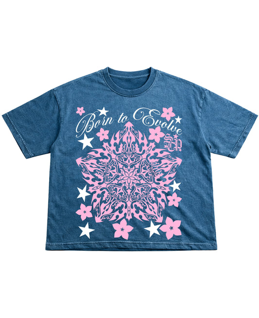 Denim Wash Boxy Fit T-shirt Front Design