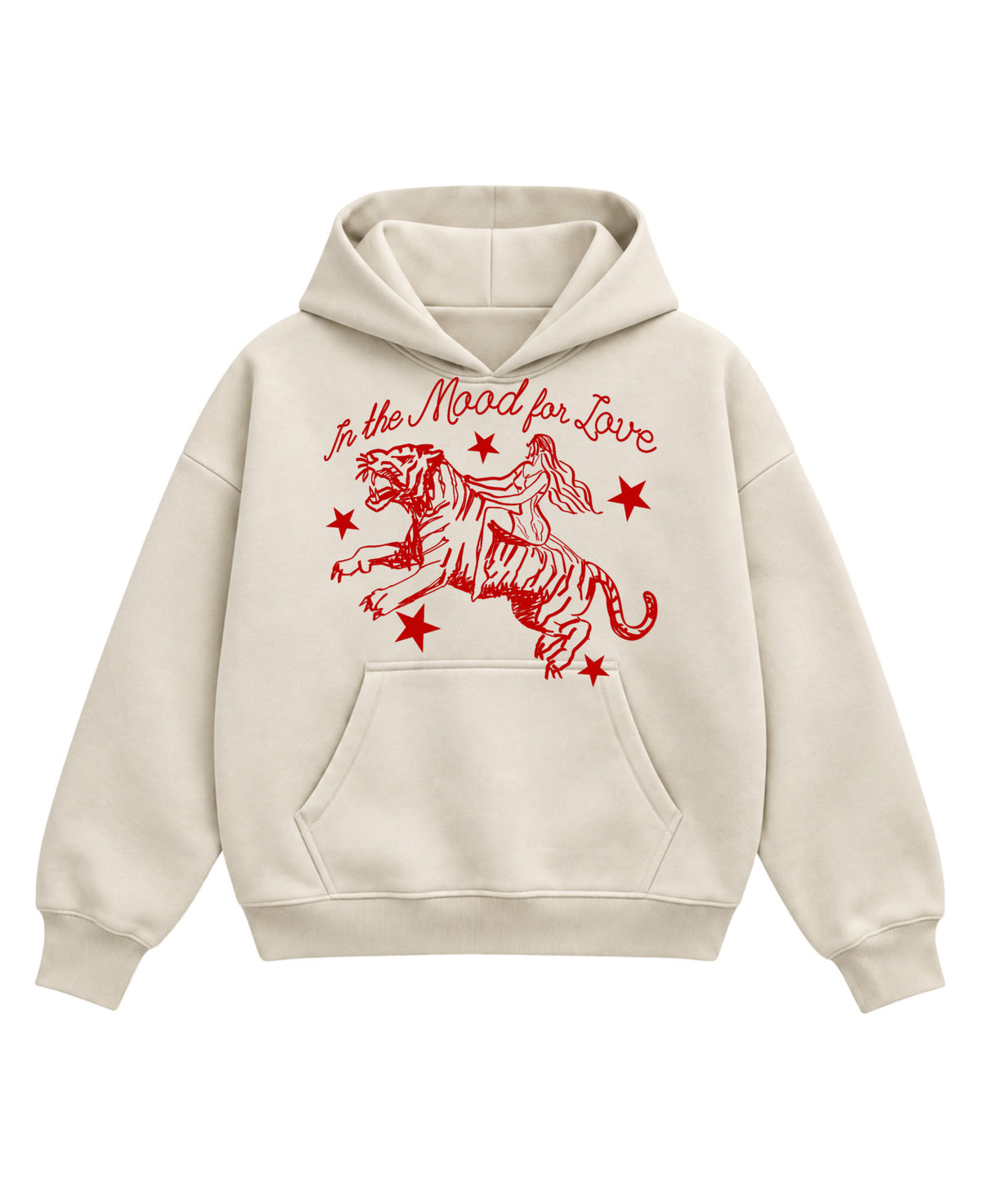 Cream Boxy Hoodie Front Design