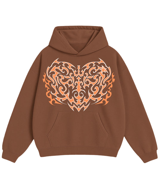 Mocha Brown Oversized Hoodie Front Design