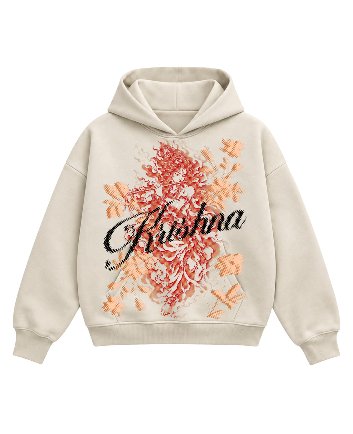 Cream Boxy Hoodie Front Design