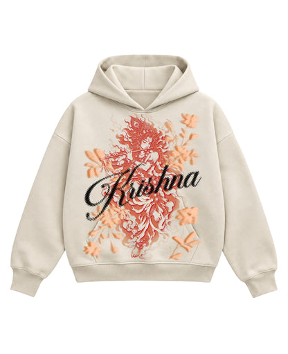 Cream Boxy Hoodie Front Design