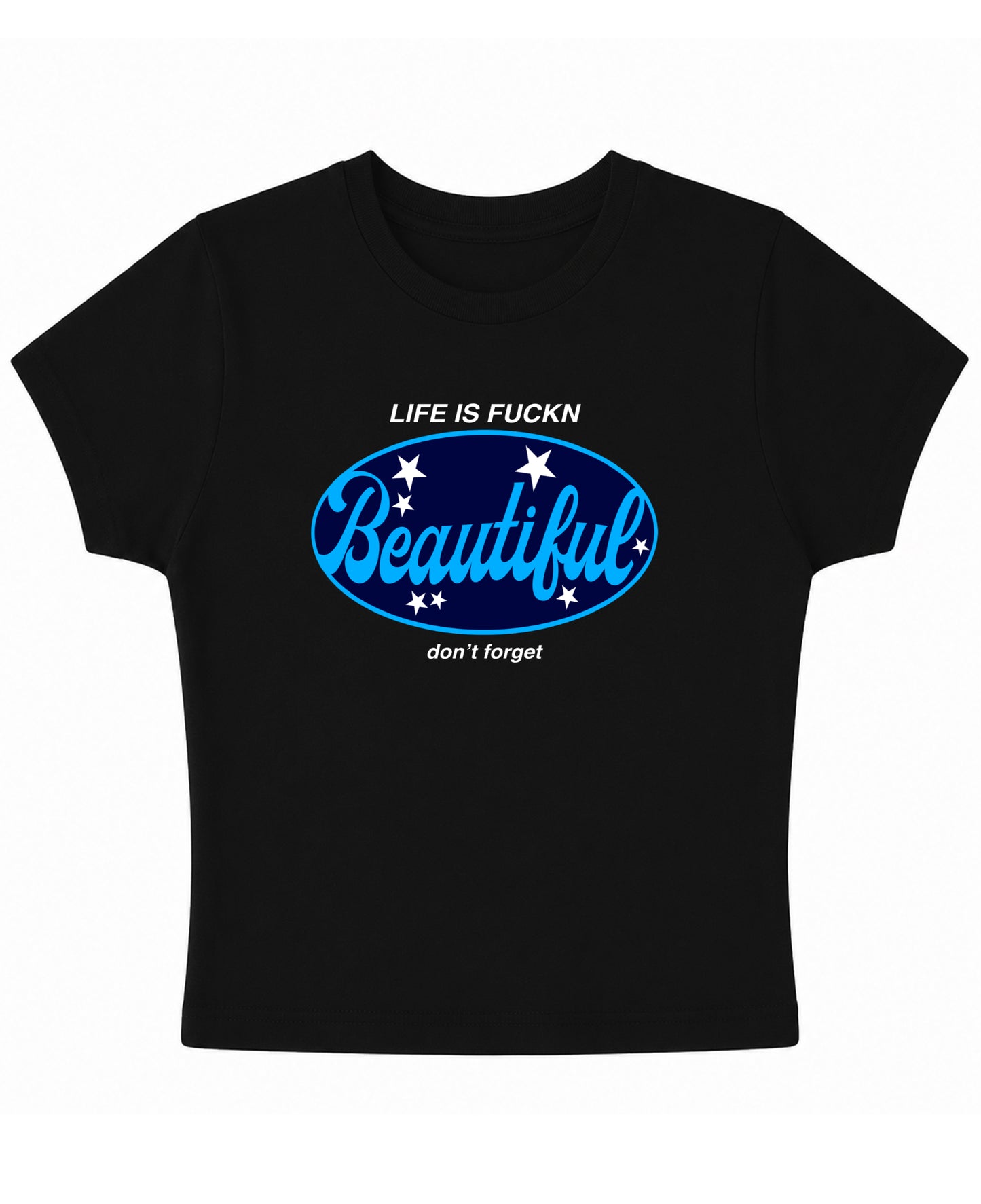 Black Baby Tee Front Design