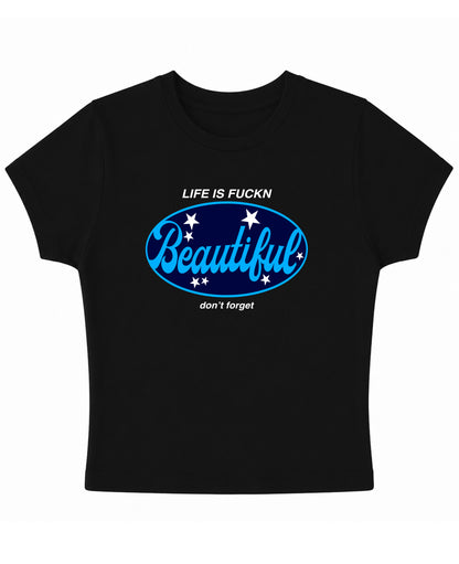 Black Baby Tee Front Design
