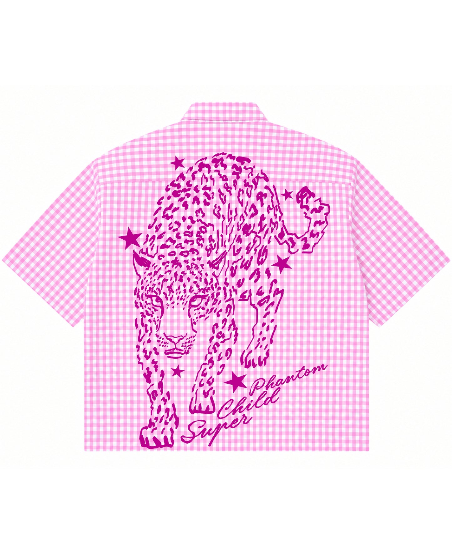 Pink Gingham Oxford Boxy Shirt Back Design