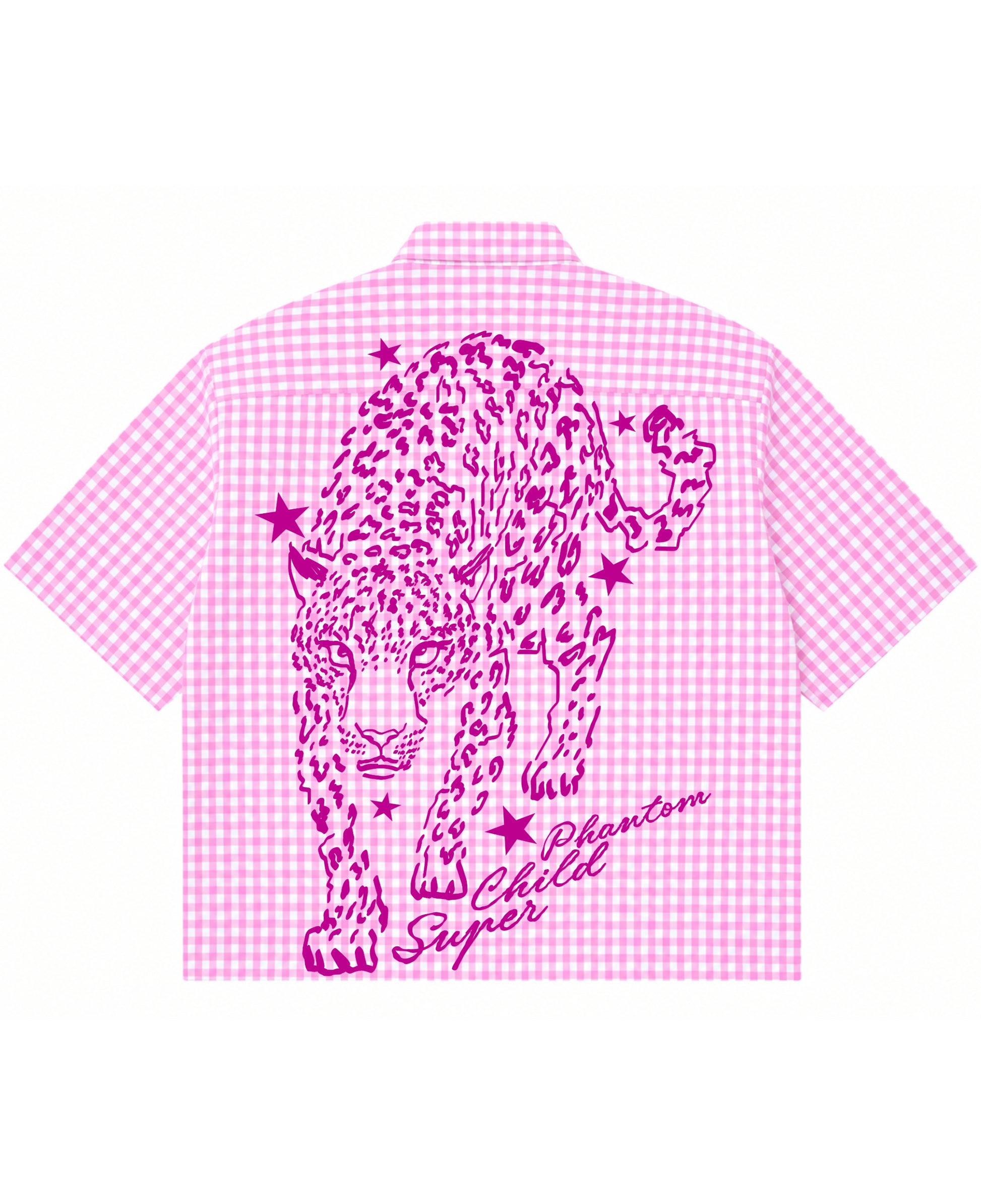 Pink Gingham Oxford Boxy Shirt Back Design