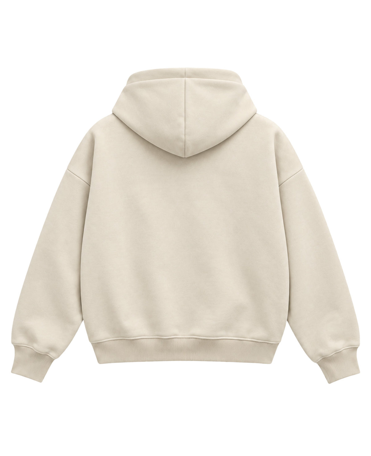 Cream Boxy Hoodie Back Design