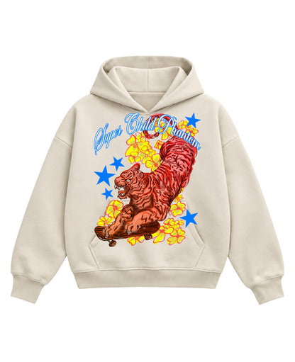 Cream Boxy Hoodie Front Design