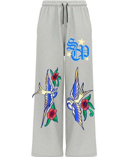 Grey Baggy Fit Sweatpants Front Design