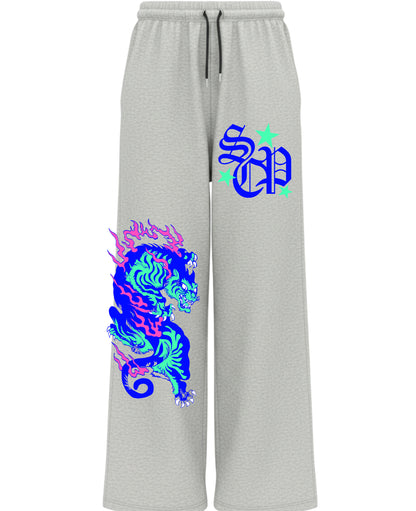 Grey Baggy Fit Sweatpants Front Design