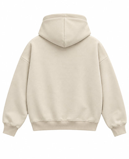 Cream Boxy Hoodie Back Design
