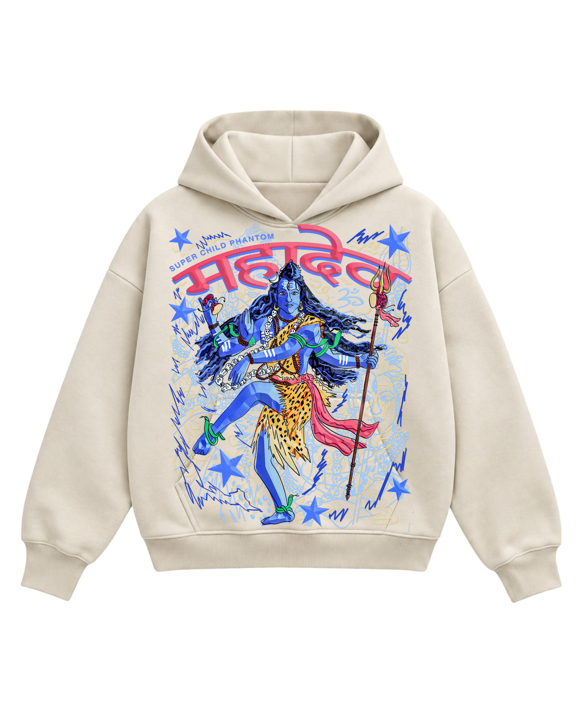 Cream Boxy Hoodie Front Design