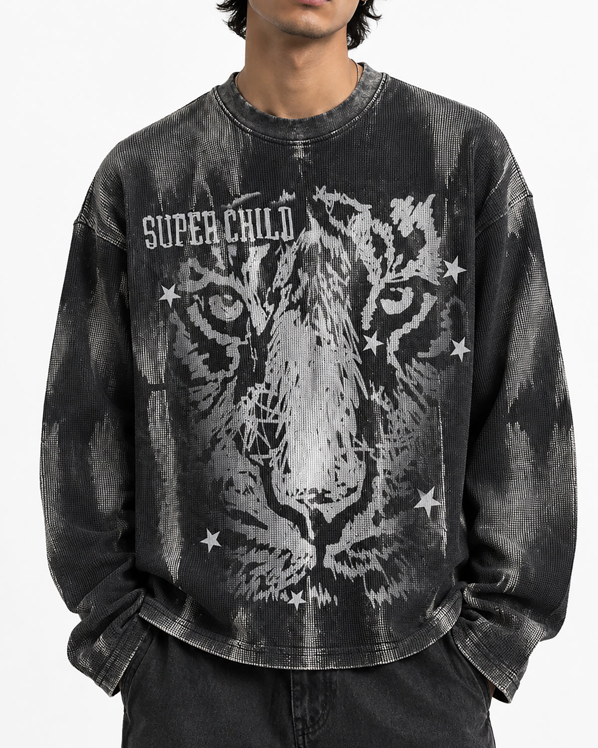 Close Up Tiger (Waffle Knit)
