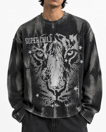 Close Up Tiger (Waffle Knit)