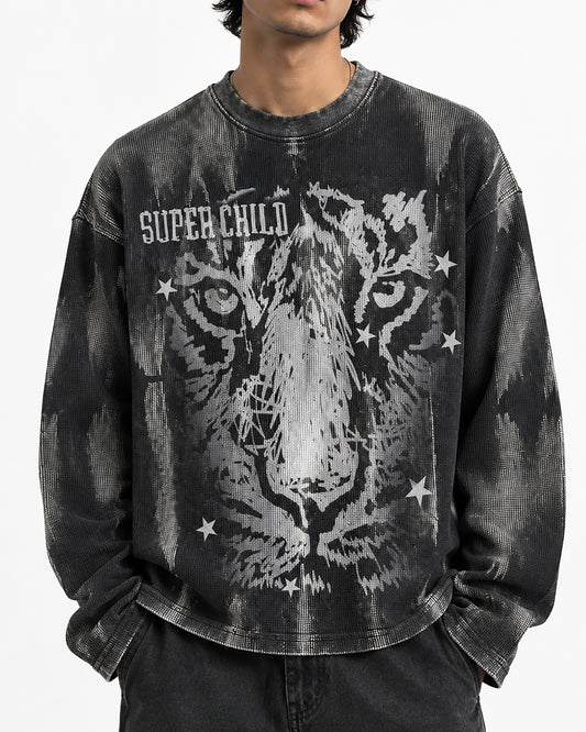 Close Up Tiger (Waffle Knit)